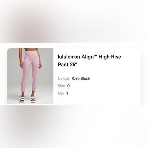 Lululemon Align High-Rise Pant 25” / Size 0